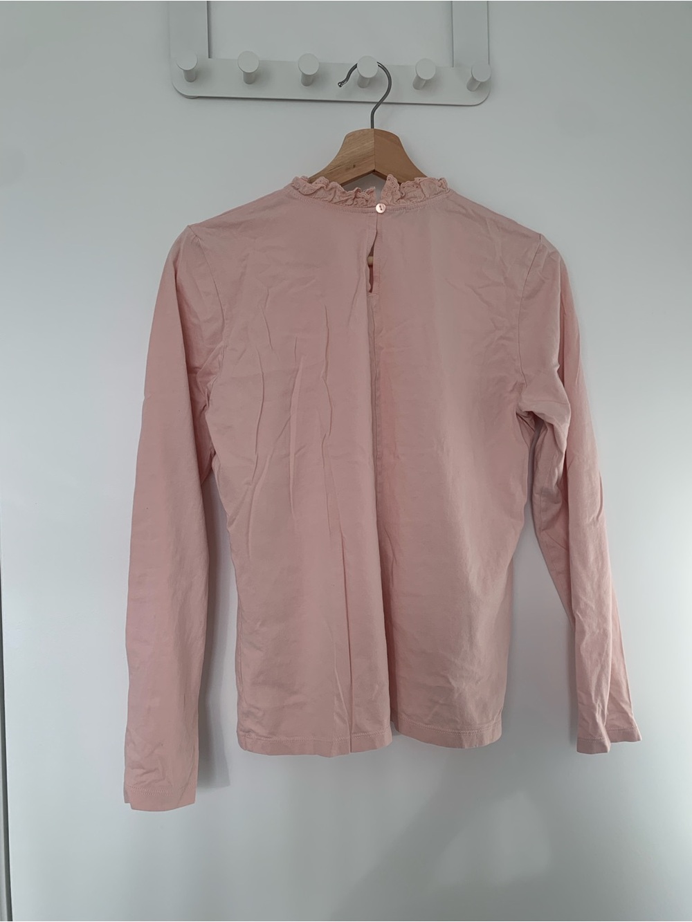Light Pink Ruffle Neck Long Sleeve Top - Picture 3 of 5